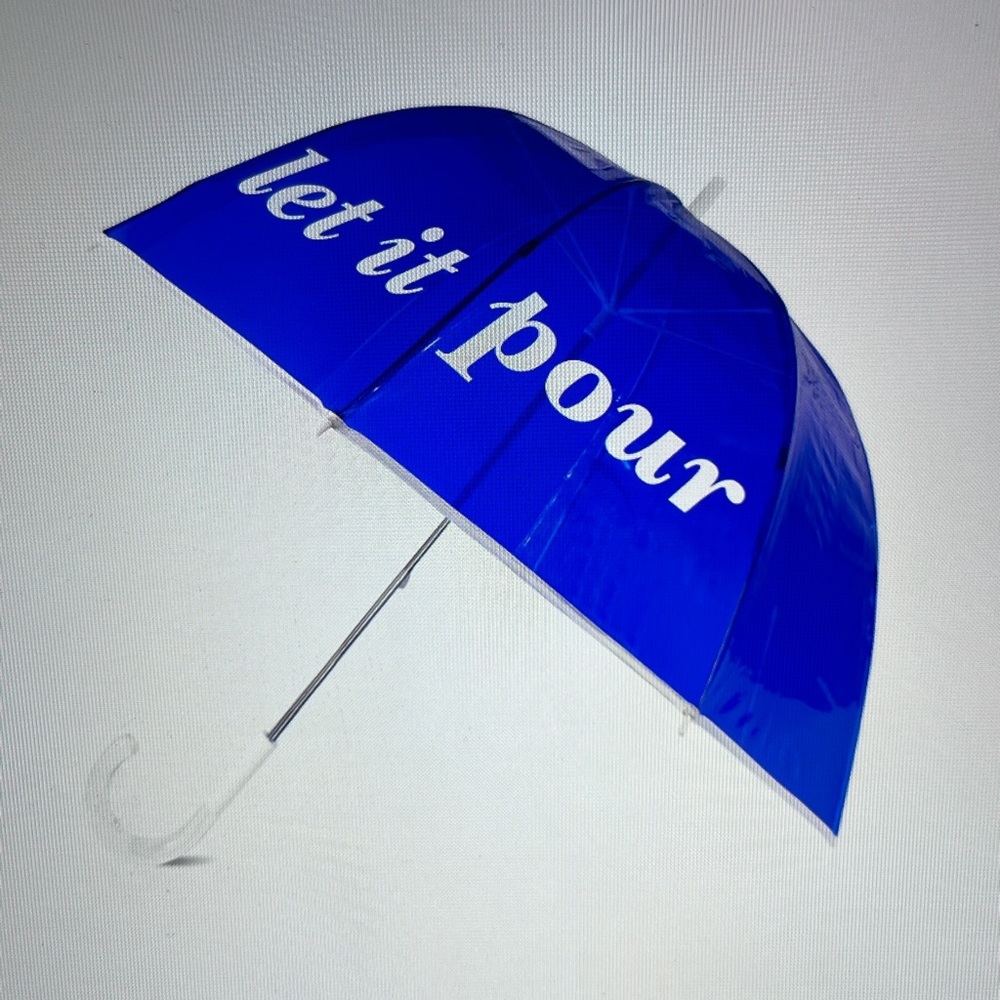 ☔️💧☔️ KATE SPADE “LET IT POUR “CLEAR UMBRELLA ☔️💧☔️ NWT ☔️💧☔️ - Picture 1 of 16